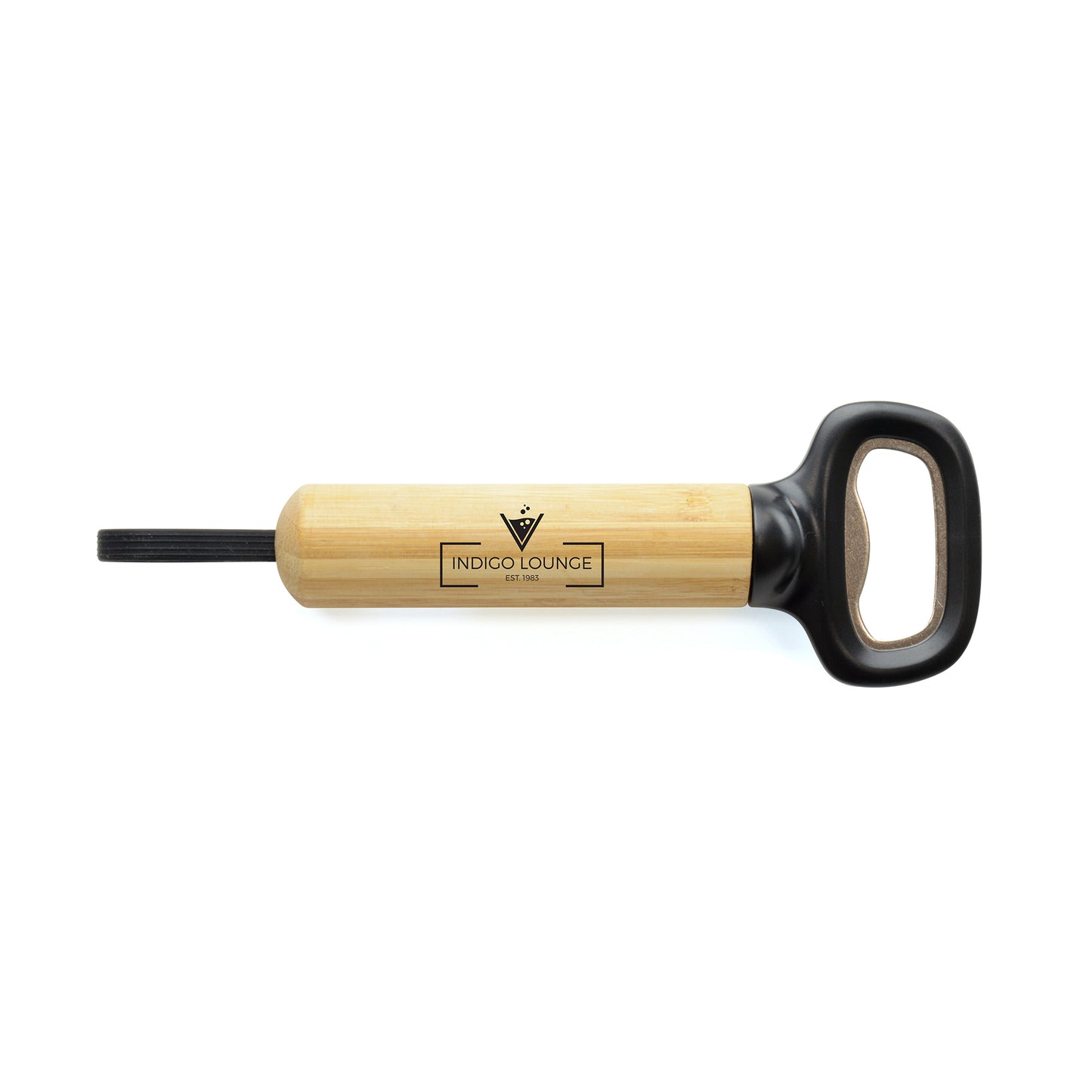 SPARROW PROMOTIONAL RECYCLED PLASTIC AND BAMBOO BOTTLE OPENER