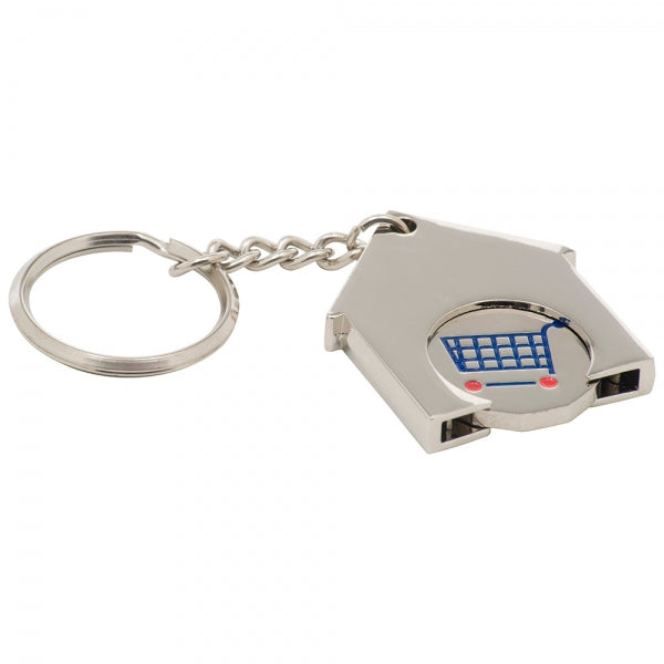 House-Shaped Trolley Coin Keyring – - Main Image