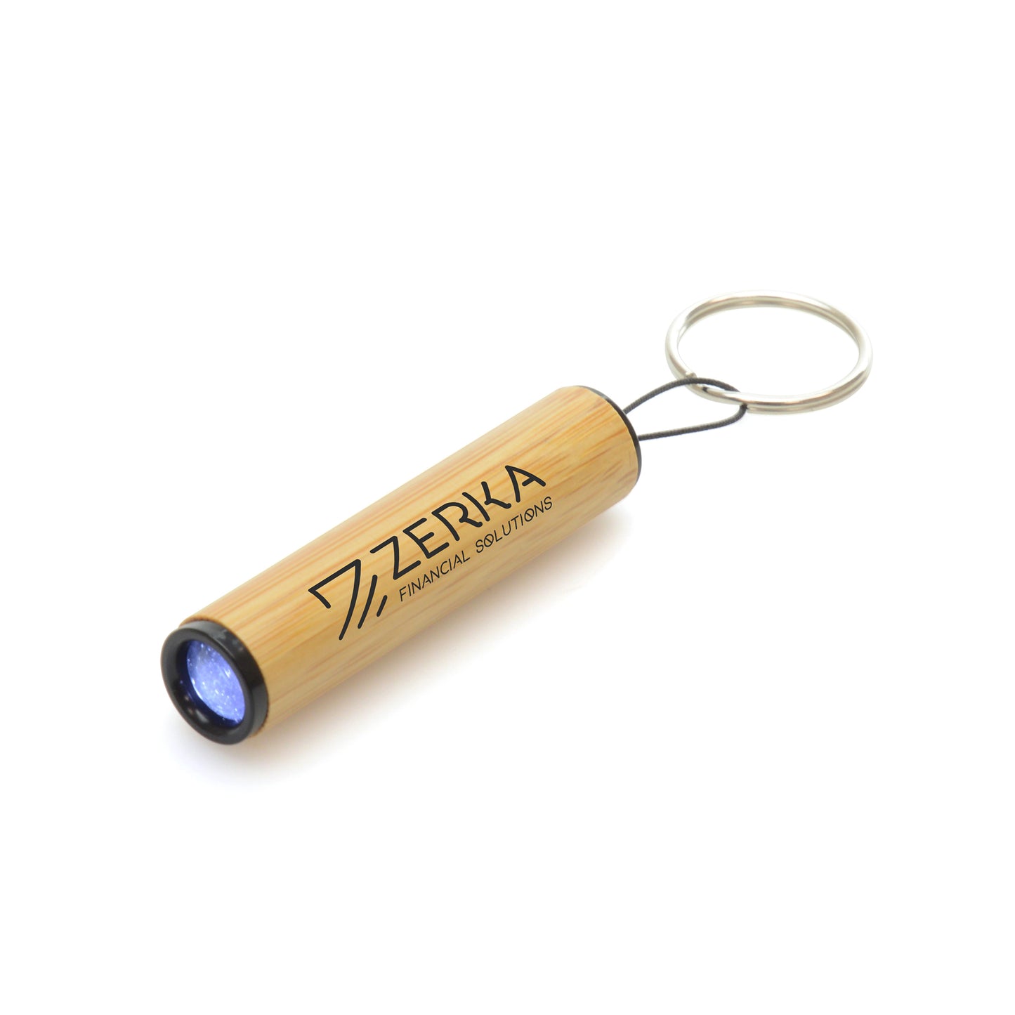 BEAM PROMOTIONAL BAMBOO AND PLASTIC LED TORCH KEYRING