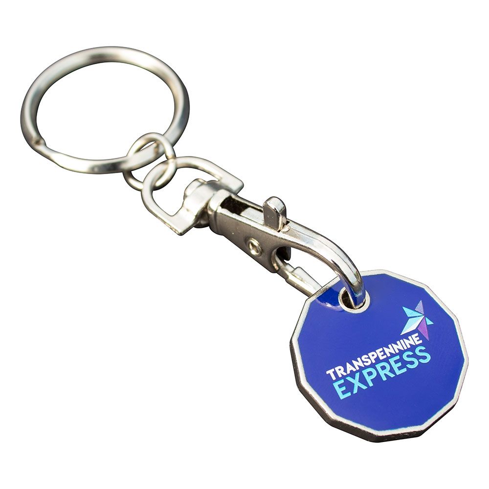 Printed Trolley Coin Keyring –