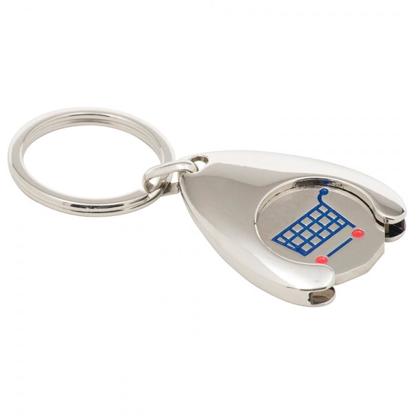 Wishbone Style Trolley Coin Keyring2 Sides promotional printed