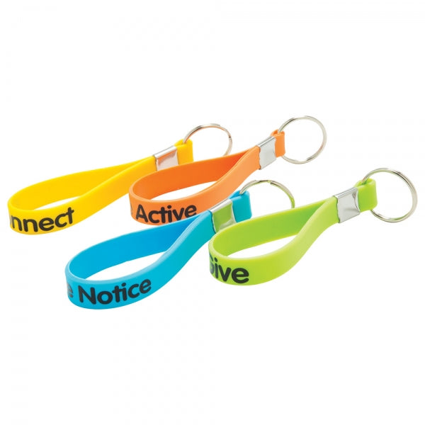 Silicone Loop Keyring4 Colour branded cheap