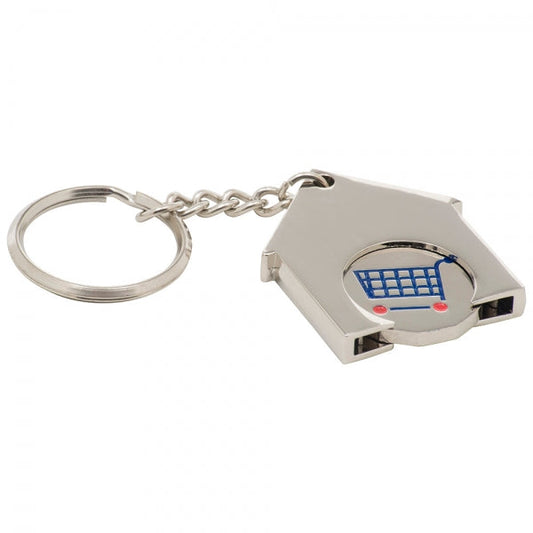 House-Shaped Trolley Coin Keyring1 Side promotional giveaway