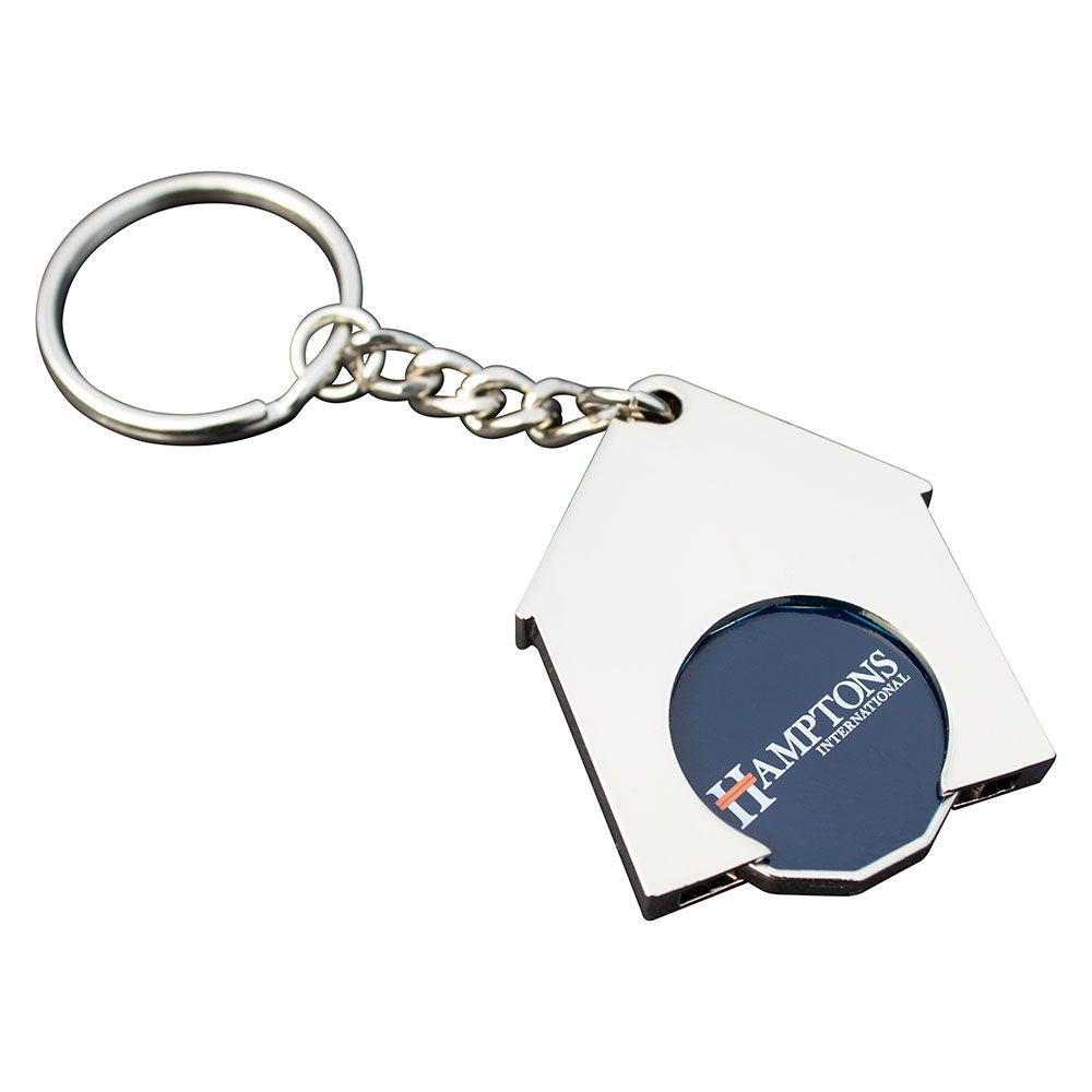 House-Shaped Trolley Coin Keyring2 Sides promotional printed