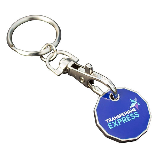 Printed Trolley Coin Keyring1 Side promotional giveaway